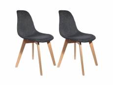 Stygn - lot de 2 chaises avec maille noire fils argentés