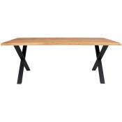 Table à manger en bois et métal 200x95cm - Toulon - Couleur - Bois clair / noir House Nordic