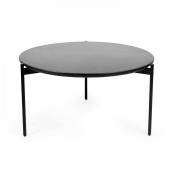 Table basse ronde en marbre 83 cm noir
