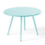 Table basse ronde en métal turquoise 40 cm