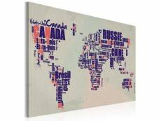 Tableau cartes du monde voyages français taille 120