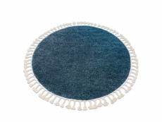 Tapis berber 9000 cercle bleu franges berbère marocain shaggy cercle 160 cm