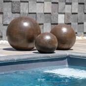 Trio boules décoratives extérieur brun - Marron