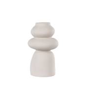 Vase de forme organique en grès H26,5cm blanc ivoire