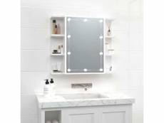 Vidaxl armoire à miroir avec led blanc brillant 70x16,5x60 cm