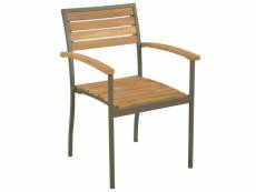 Vidaxl chaise empilables d'extérieur 2 pcs bois d'acacia