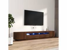 Vidaxl ensemble de meubles tv avec lumières led 3 pcs chêne marron