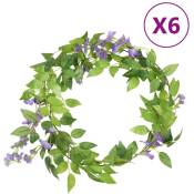 Vidaxl - Guirlandes de fleurs artificielles 6 pcs violet