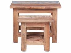 Vidaxl tables gigognes 2 pcs bois de récupération massif 283922