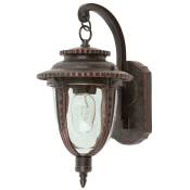 Applique lanterne lampe d'extérieur métal verre soufflé h 40 cm bronze