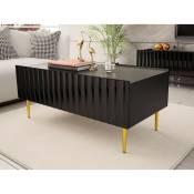 Bestmobilier - Ambre - table basse - 120 cm - style contemporain - noir / doré - Noir / Doré