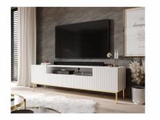 Bobochic meuble tv avec niche 200 cm kasha pieds or blanc
