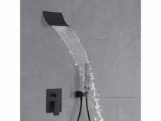 Cascade pomme de douche et système de douche à main noir solide