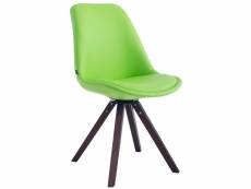 Chaise calais pivotante pieds carrés , vert/bois de
