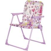 Chaise de jardin verrouillée pour les enfants et les filles avec une structure métallique et un siège décoré Principessa