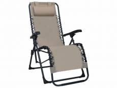 Chaise pliable de terrasse taupe textilène