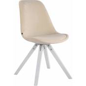 CLP - Chaise élégante avec carrés blancs design carré et siège de velours différentes couleurs colore : Crème