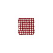 Coussin de chaise cuisine vichy rouge et blanc - 45x45cm