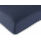 Drap housse Bleu marine 180 x 200 cm / 100% coton / 57 fils/cm² - Bleu marine
