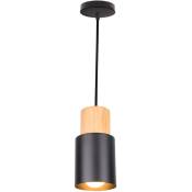 E27 lustre suspension industrielle cuisine restaurant lampe suspension fer forgé macaron (noir) - Noir