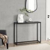 [en.casa] - Table console Kittilä 80 x 100 x 30 cm noir et imitation marbre