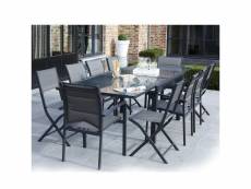 Ensemble table et chaises de jardin modulo 8 places gris W_600015