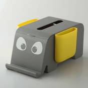 Ensoleille - Boîte à mouchoirs, boîte de rangement pour télécommande de dessin animé domestique(gris jaune)
