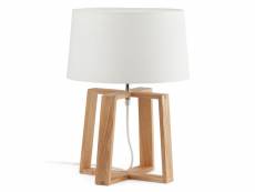Faro - lampe scandinave bliss blanche en tissu et bois