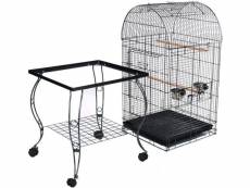 Hombuy® cage pour oiseaux volière de perroquet canaries perruche canaris avec 4 roues