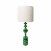 Lampe de table Pamela / Ø 35 x H 87 cm - Bois & tissu - POPUS EDITIONS vert en tissu