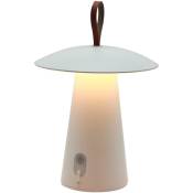 Lampe de table sans fil led fungy Blanc Aluminium H29CM - Blanc