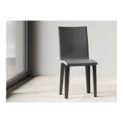 Les Tendances - Chaise moderne simili cuir gris et