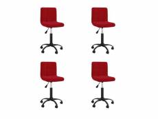 Lot de chaises pivotantes à dîner 4 pcs rouge bordeaux velours - rouge - 47 x 40 x 87,5 cm
