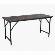 Mathi Design VINTAGE - Table pliante marron