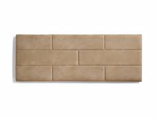 Matris - tête de lit pour lit 160 briques en tissu antitache 162 x 57 x 5 cm rembourrage en mousse et renfort de dossier couleur camel clair Eccox-Mat