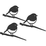 Metalbird - Oiseaux à planter mini rouge -gorge en