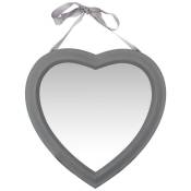Miroir cœur ruban Alexia gris - Gris