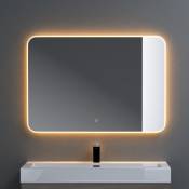 Miroir de salle de bains lumineux glace avec éclairage led luz et interrupteur tactile 100x70cm - Transparent - Sogood