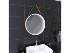 Miroir salle de bain rond type barbier - diamètre 50cm - barber white