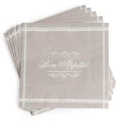 Paquet de 20 serviettes en papier grises 33 x 33 cm