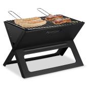 Relaxdays - Barbecue pliable, avec charbon et foyer,