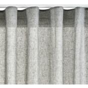 Rideau effet lin translucide avec oeillets ou ruban fronceur, taille xxl , Ruban gris, 300 x 300cm - Ruban gris