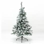 Sapin de Noël floqué - Vert/Blanc - 180 cm