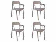 Set 4 fauteuil ona - resol - marron - fibre de verre, polypropylène 568x521x795mm