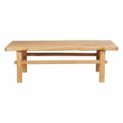 Table basse rectangulaire 130cm bois d'orme naturel