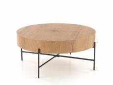 Table basse ronde 80 cm de diamètre aspect chêne