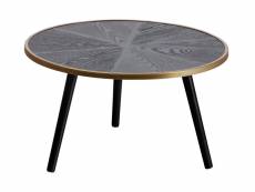 Table d'appoint - métal/bois - noir - 34x60x60 cm