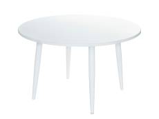 Table de jardin en aluminium ronde coloris blanc Capri