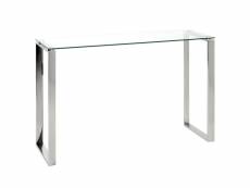 Table haute en verre trempé transparent - 120 x 40 x 78 cm -pegane-