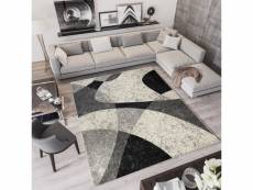 Tapiso qmega tapis salon moderne gris noir moucheté